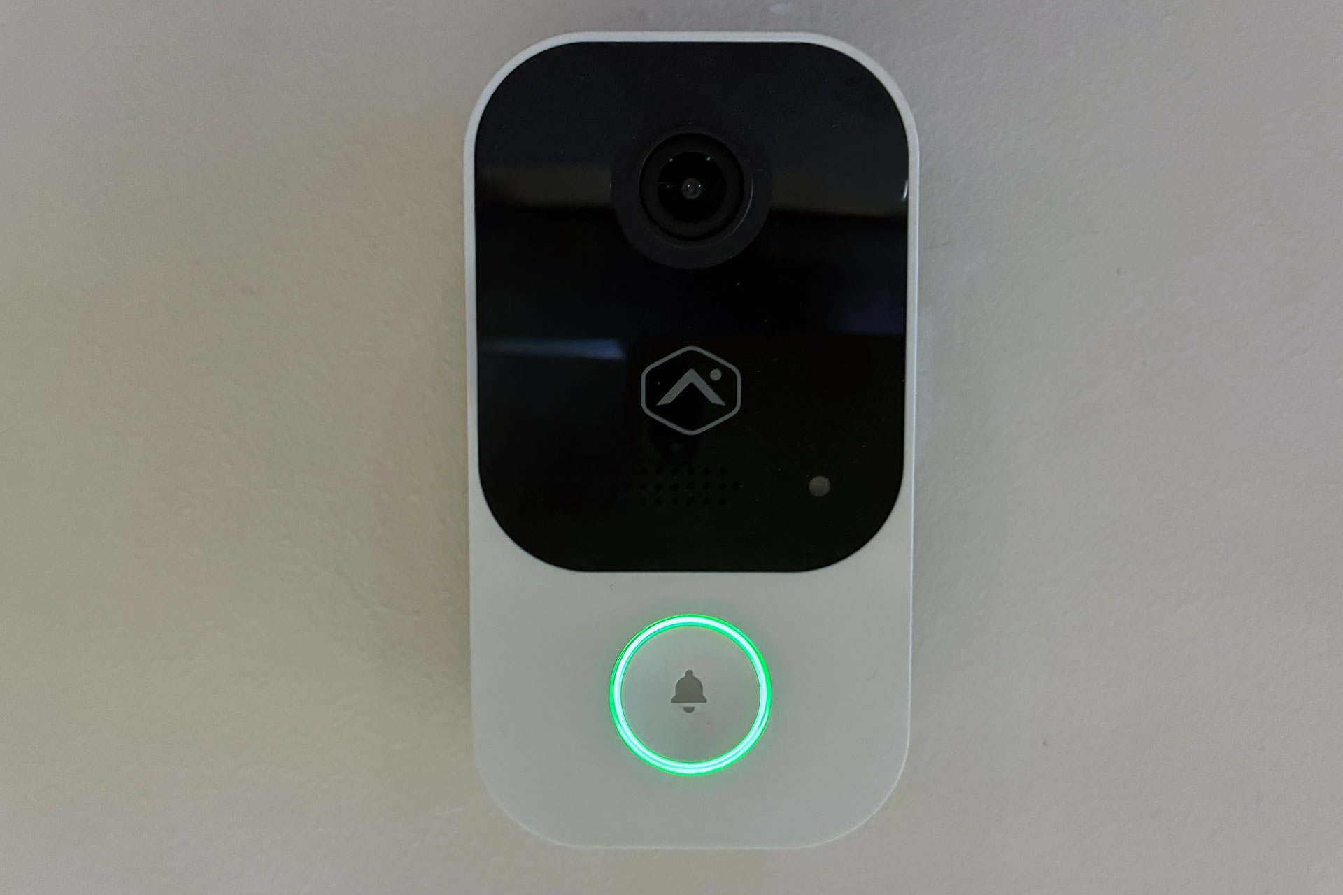 Smart video doorbell with glowing green button