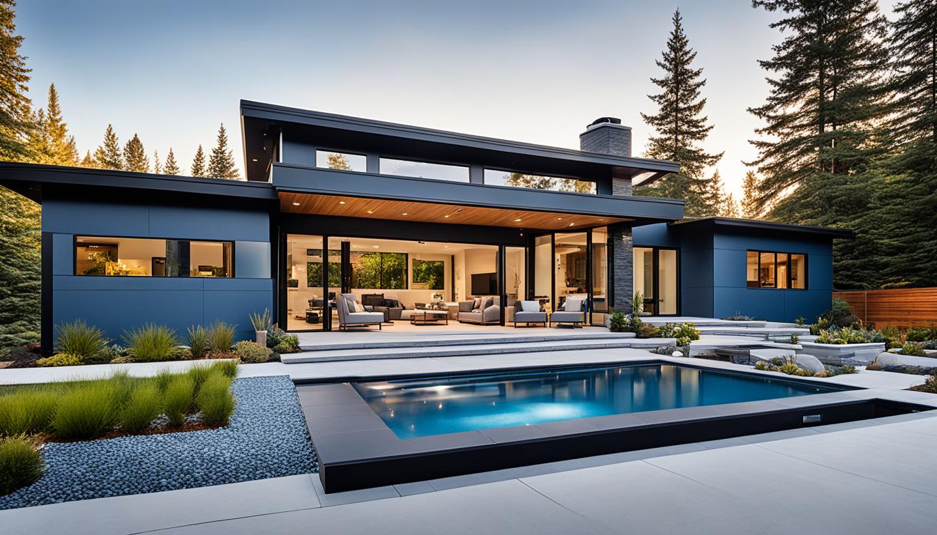 Modern house with pool and patio